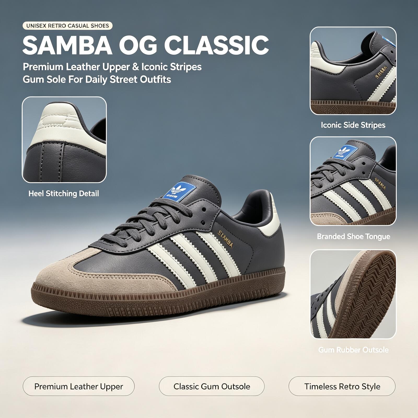 Adidas Shoes Samba - Sepatu Skateboard Adidas SAMBA OG Asli