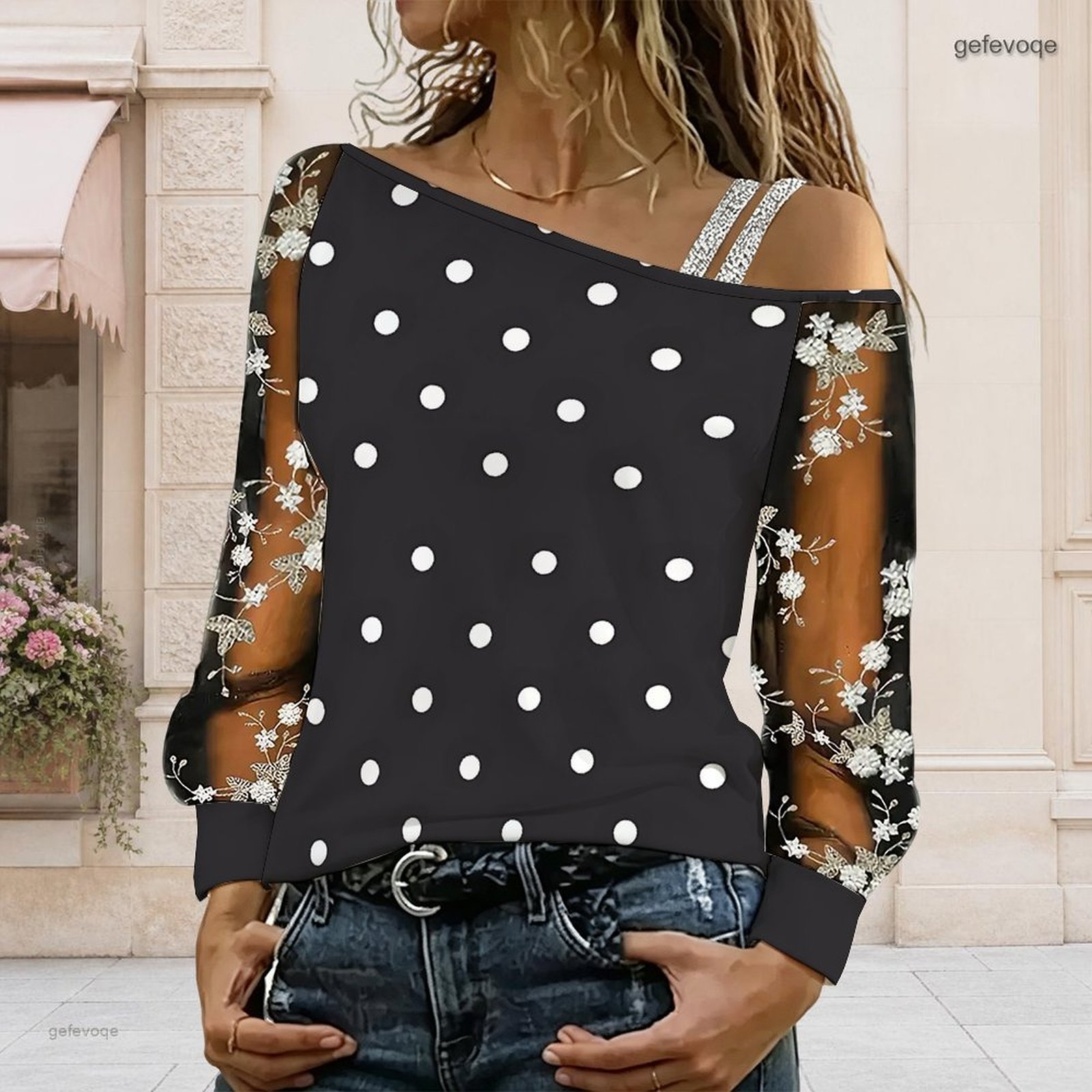 Blouse Off Shoulder - Blus Wanita Off Shoulder Asimetris Satu