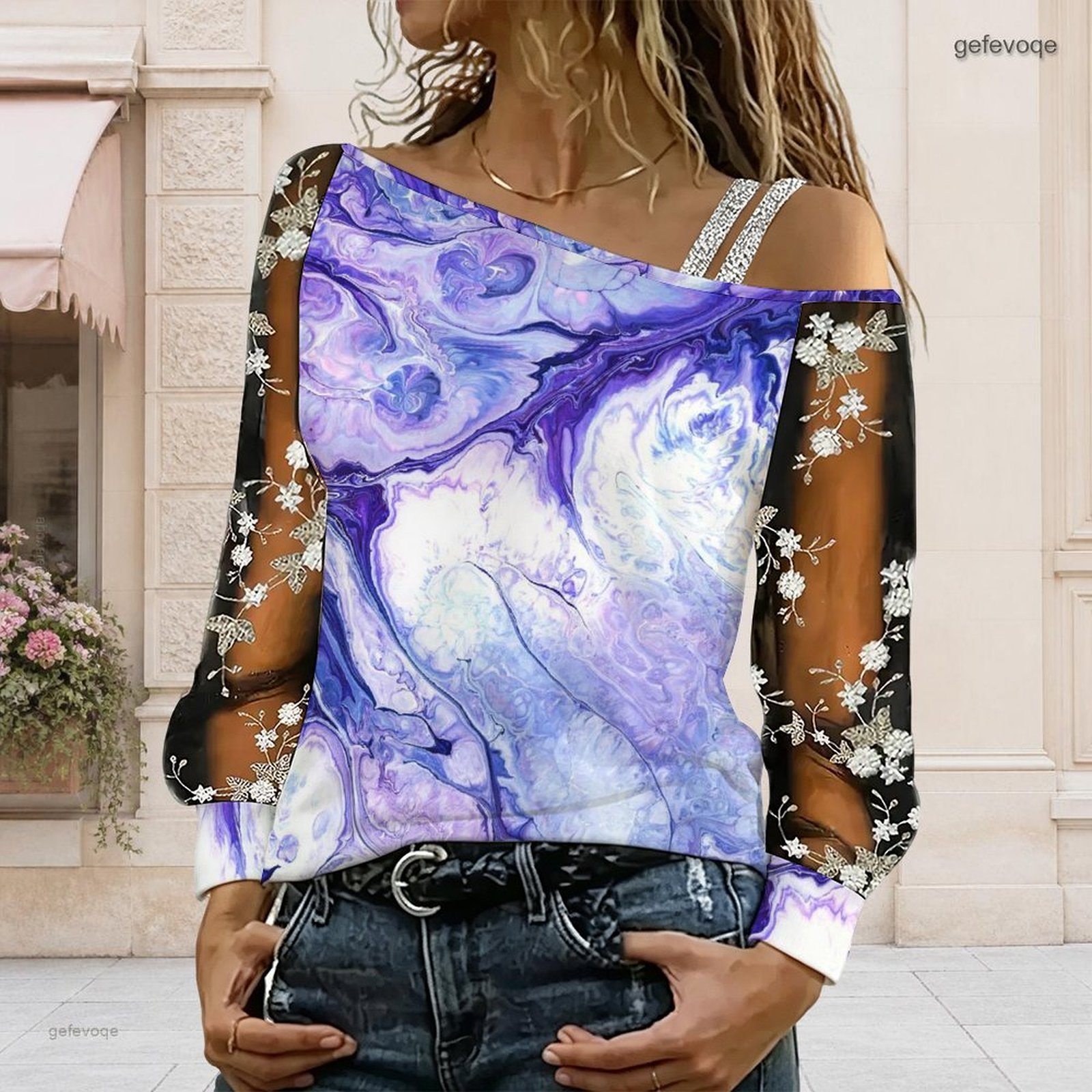 Blouse Off Shoulder - Blus Wanita Off Shoulder Asimetris Satu
