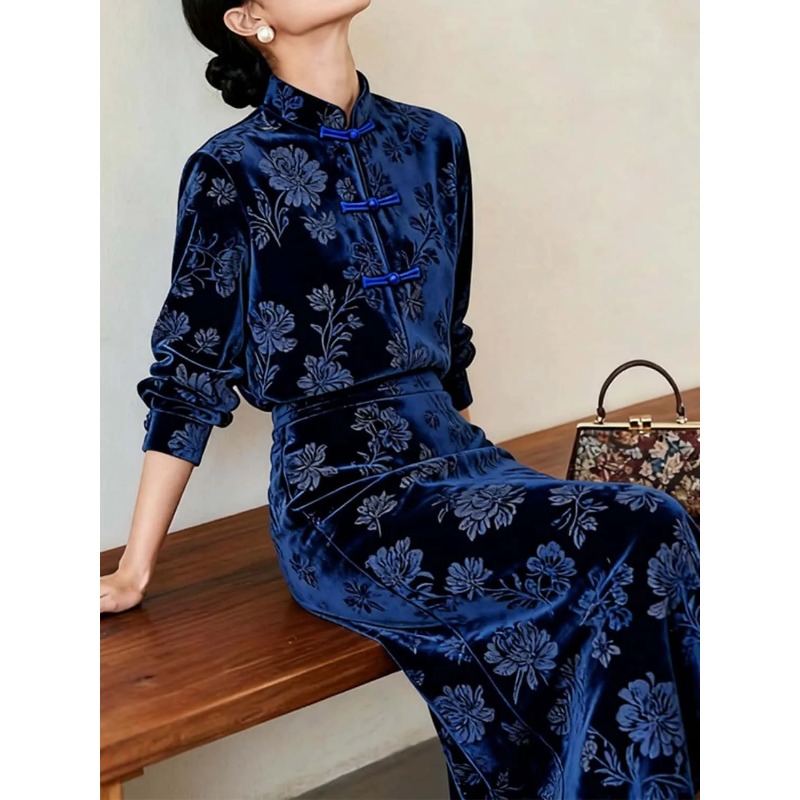 Setelan Dua Potong Wanita Gaya - Midi Skirt Floral ulasan dan harga