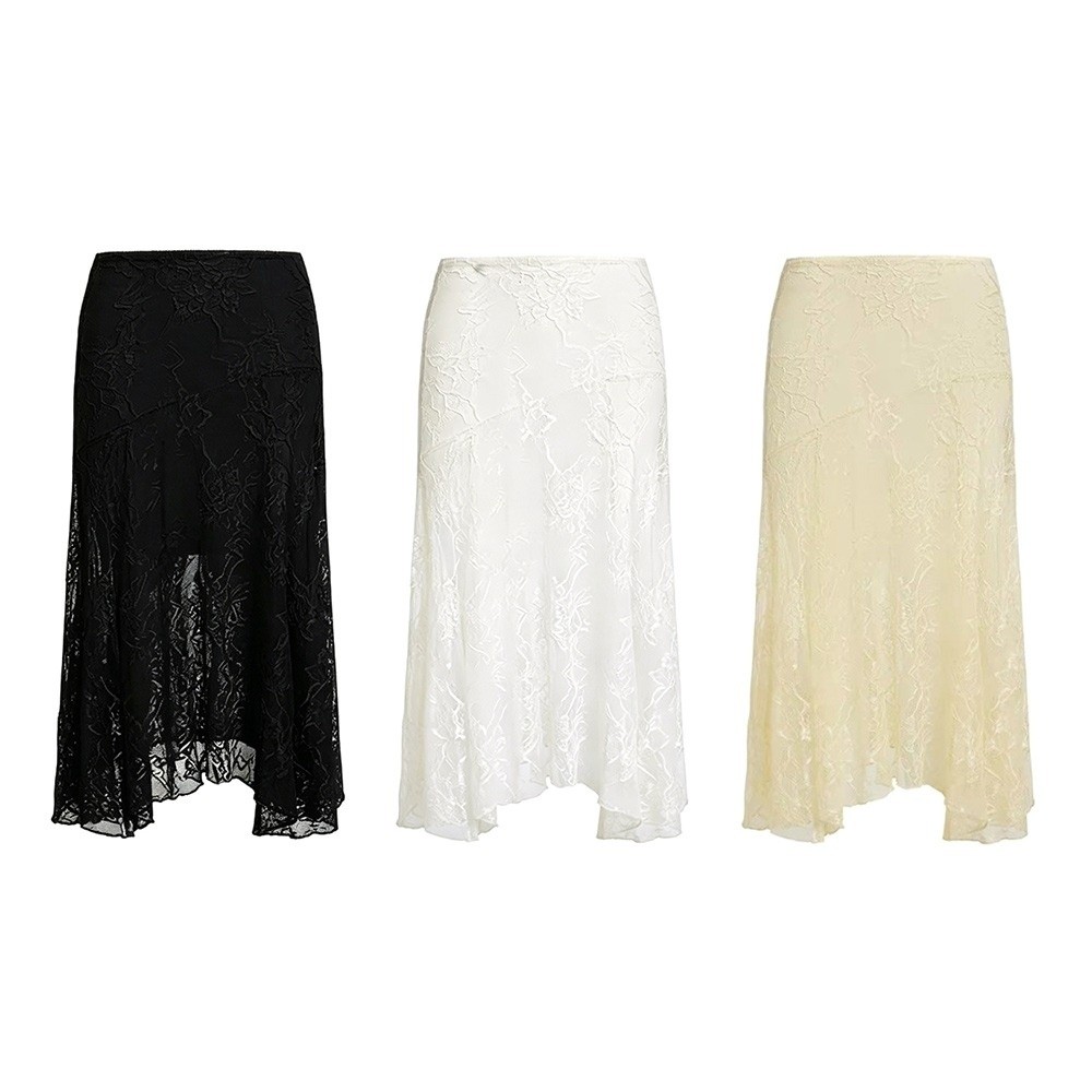 Gaun Pantai Renda Warna Solid  - Midi Skirt Floral ulasan dan harga