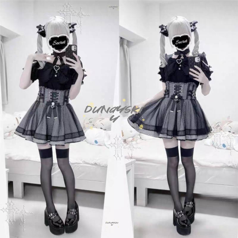 Set Seragam JK Gaya Jepang Y2K - Blouse Off Shoulder ulasan dan harga