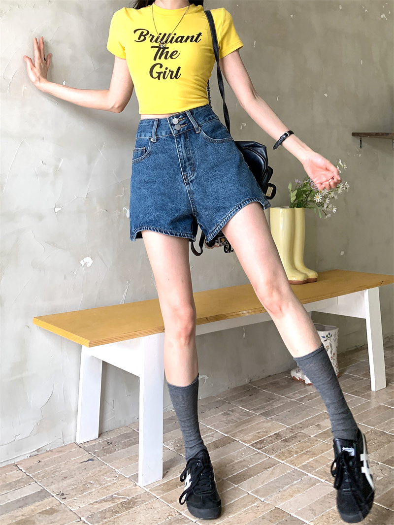 Celana pendek denim biru untuk - Shorts Denim Frayed ulasan dan harga