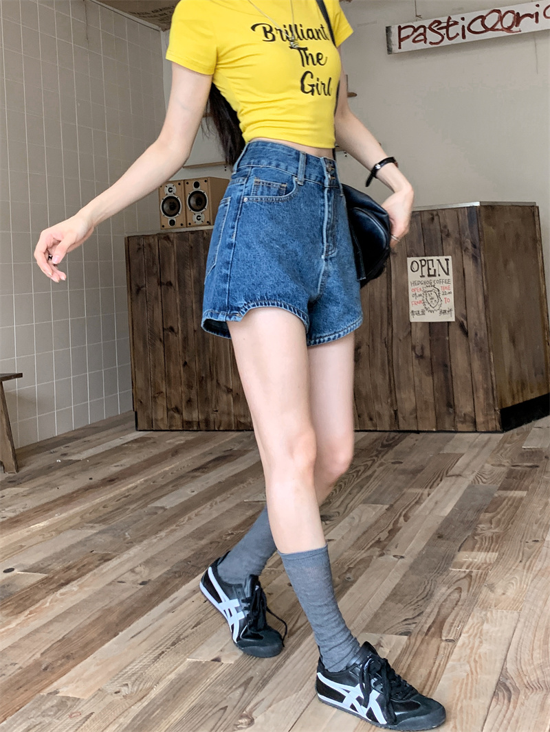 Celana pendek denim biru untuk - Shorts Denim Frayed ulasan dan harga