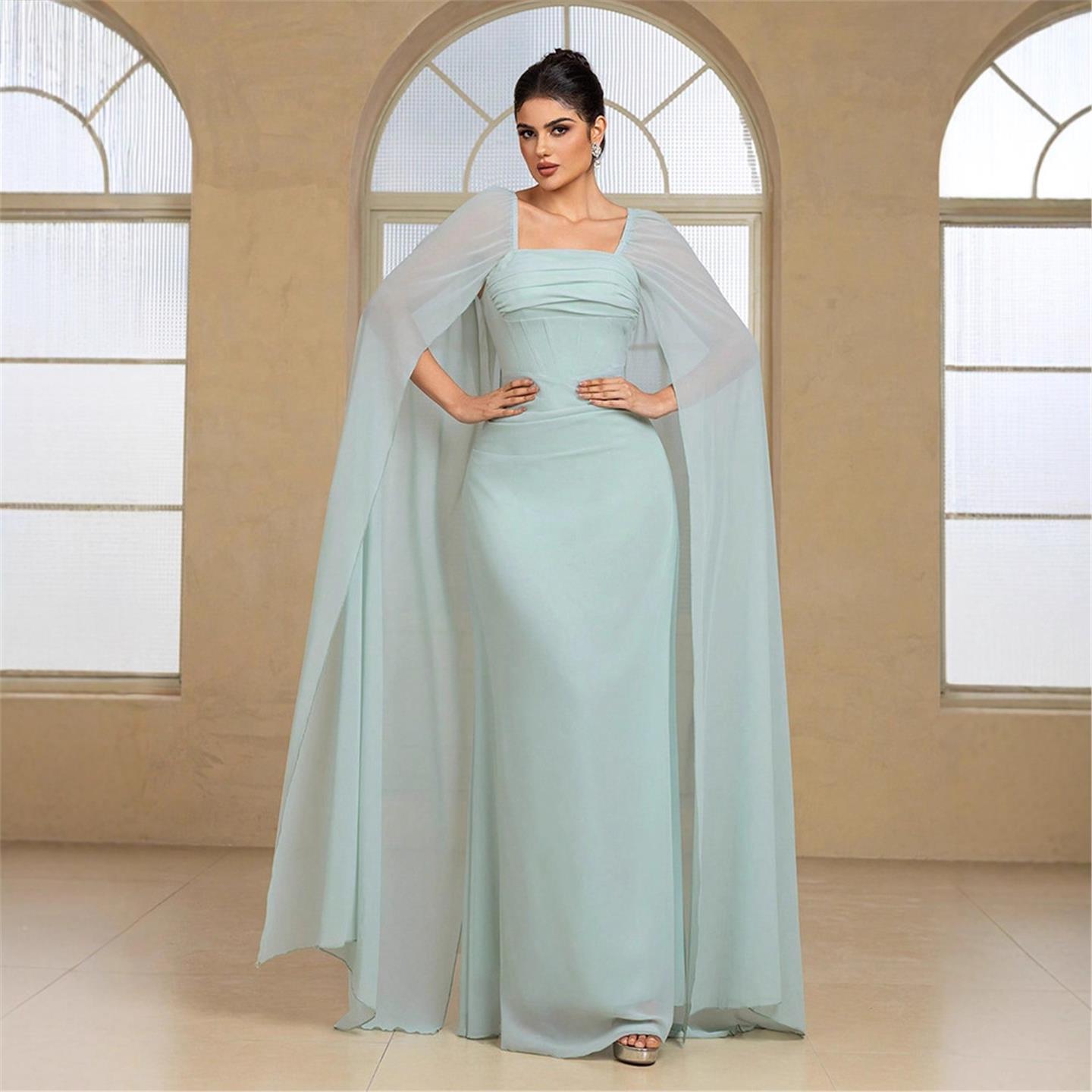 Gaun Malam Panjang Elegan Warn - Linen Dress Wrap ulasan dan harga