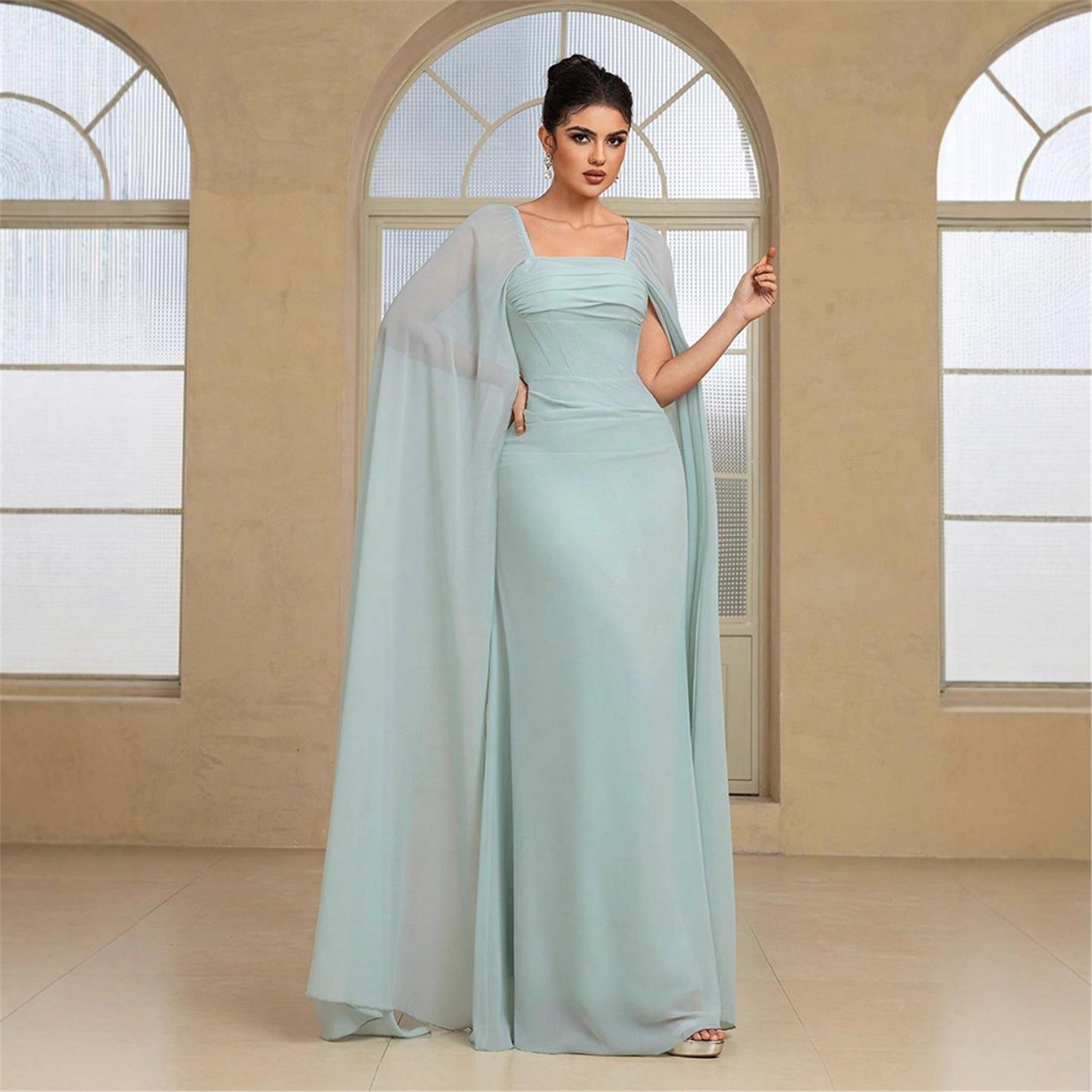 Gaun Malam Panjang Elegan Warn - Linen Dress Wrap ulasan dan harga
